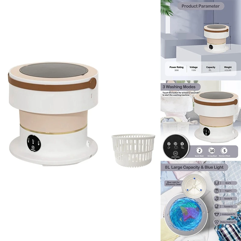 

Mini Washing Machine 8L Foldable Washing Machine And Dryer Washer Suitable For Apartments, Dormitories, Hotel