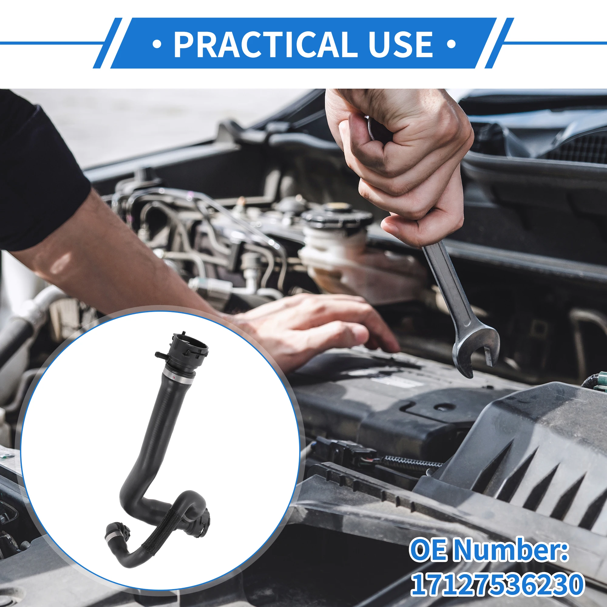 UXCELL Radiator Hose for BMW X5 E70 48i xDrive 2006 2007 2008 2009 2010 Upper Coolant Water Hose 17127536230