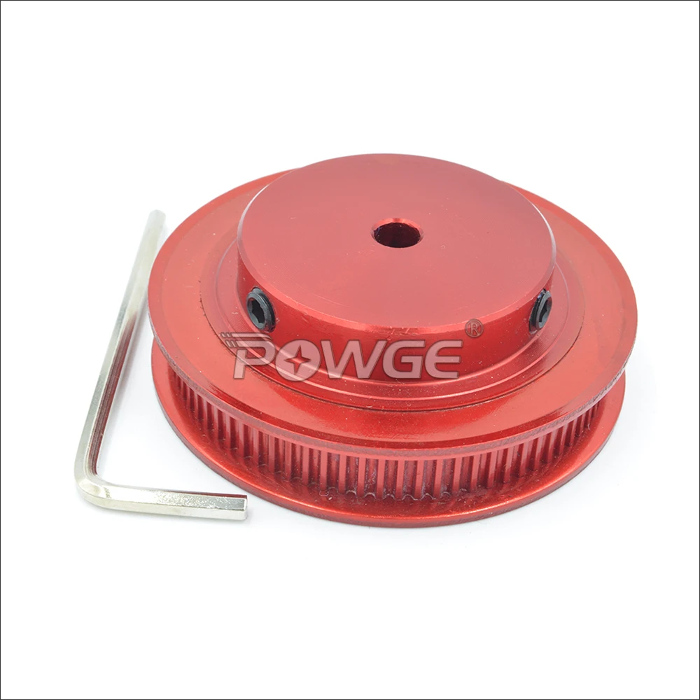 POWGE Black Red 80 Teeth 2GT Synchronous Pulley Bore 5mm For W=6mm 2MGT Timing Belt 80T 80Teeth GT2 Pulley For VORON 3D 80-2GT