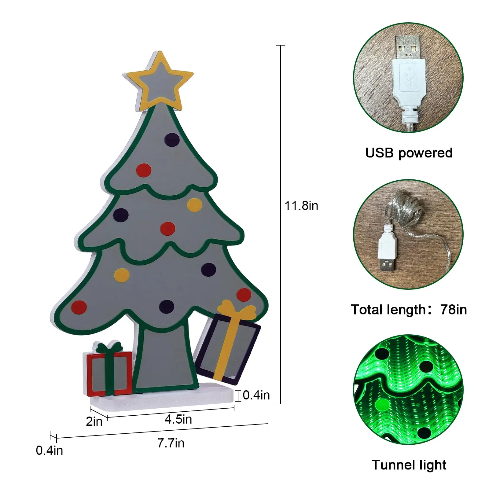 Christmas Tree Infinity Mirror Neon Sign for Wall Decor 3D Endless Extension LED Night Lamp USB Table Centerpiece Living Room