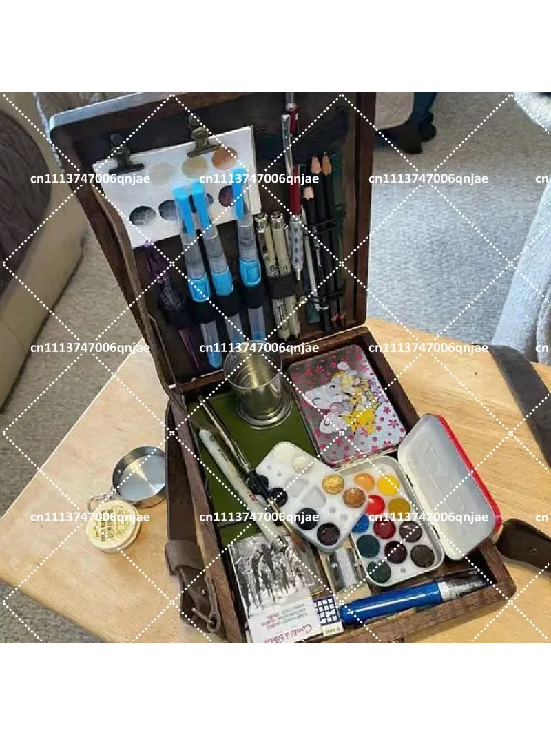 Wooden Writing Box Briefcase Storage Case with Lock