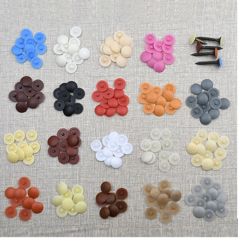 100 Pcs/bag Plastic Nuts Bolts Covers Exterior Protective Caps Practical Self-tapping Screws Decor Cover Furniture Hardware