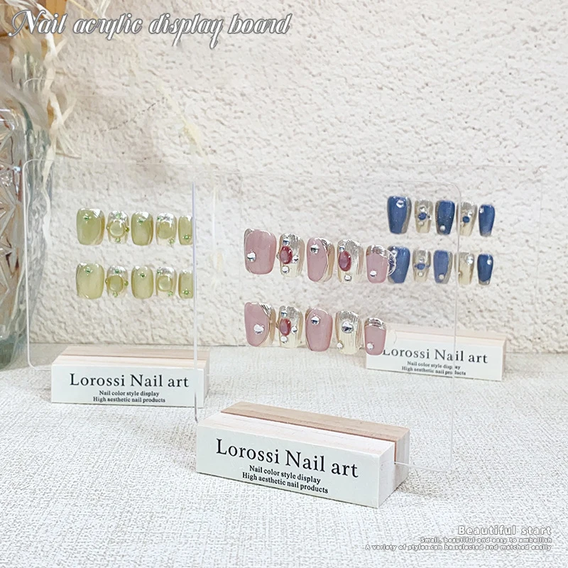 

Nail Art Display Stand Desktop Wear Nail Works Live Background Storage Display Board Transparent Acrylic Nails Art Tools