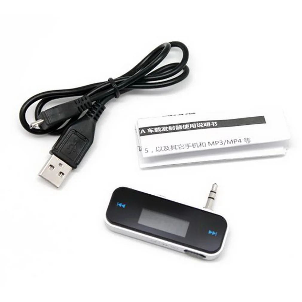 3.5mm Jack Wireless Stereo Music Audio Transmitter LCD Display Dongle Car Kit FM Radio MP3 Player for iPhone Speaker Handsfree