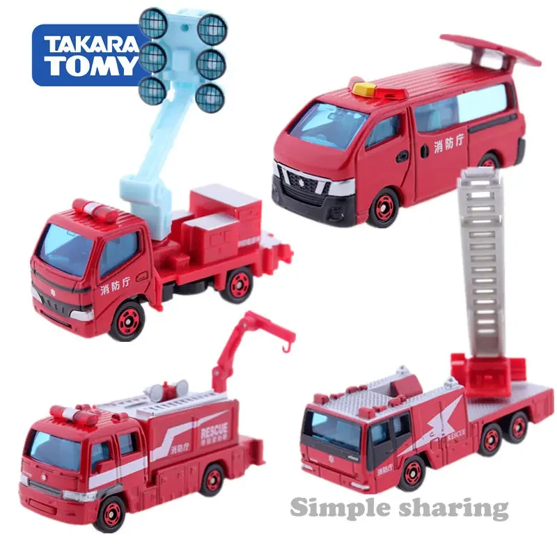 Ensemble de camion de pompier en alliage pour enfants, véhicule à moteur, modèle en métal moulé sous pression, cadeau de Noël, jouets pour garçons, Tokyo, Ara Tomy, Tomica