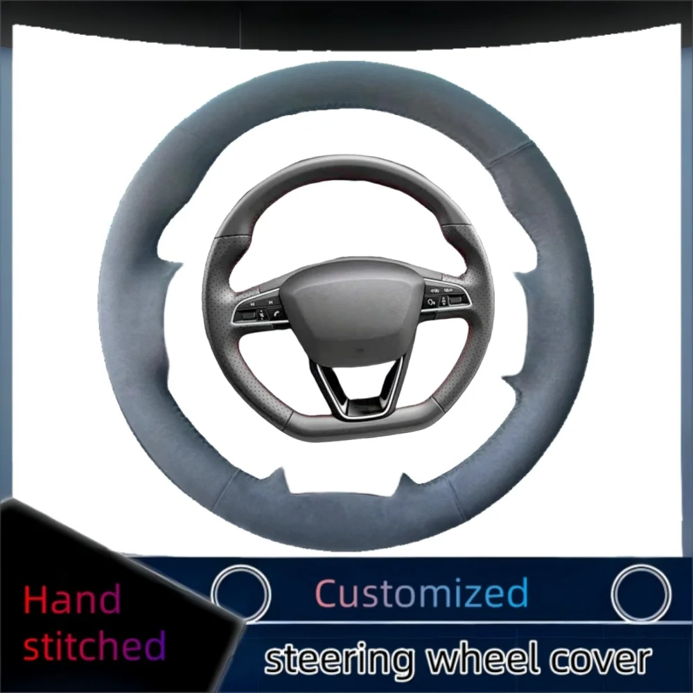 

Braid Car Steering Wheel Cover Wrap Hand Sewing Suede Leather For Seat Leon Cupra Leon ST Cupra Leon ST Cupra Ateca Cupra