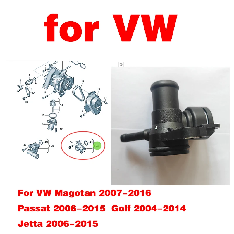 Cabezal de cilindro 06J 121 132 F, extremo de transmisión, volante lateral, tubo de agua de refrigeración, brida refrigerante para vw Magotan Passat Golf Jetta