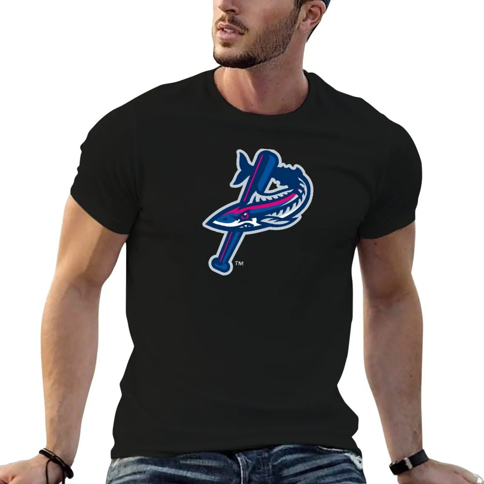 

Pensacola Blue Wahoos T-Shirt men t shirt cotton 100% t shirt men 100% cotton luxury brand T-Shirt