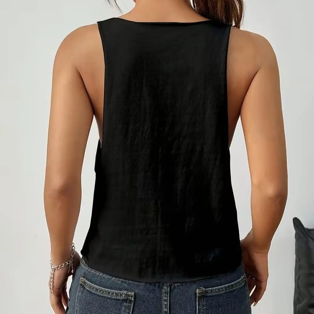 New Loose Fit Deep V Neck Camisole Spaghetti Straps Sleeveless Spaghetti Strap Top Deep V Neck Women's Crop Top Summer Outfits