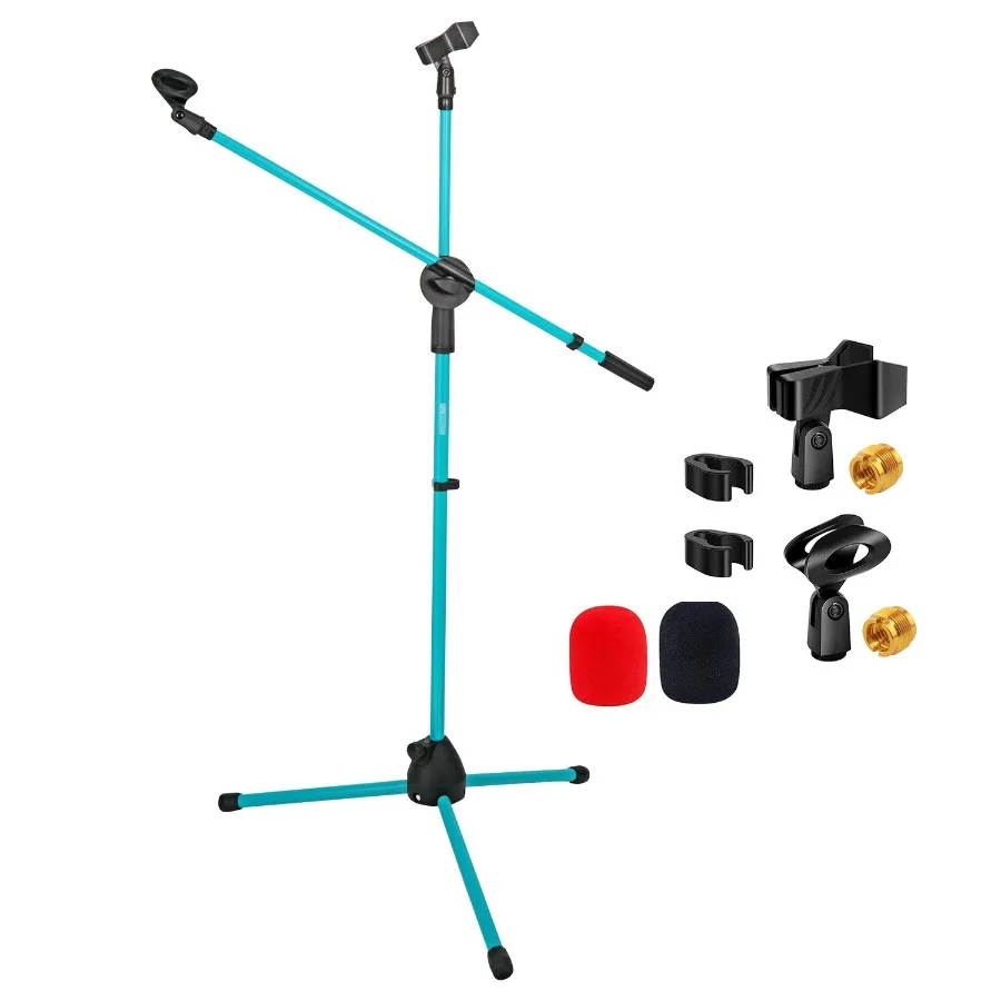

5 Core Tripod Mic Stand Floor Adjustable 31 to 76 Inches Boom Arm Holder Microphone Stands 360 Degree Rotating + Dual Mic MS DB