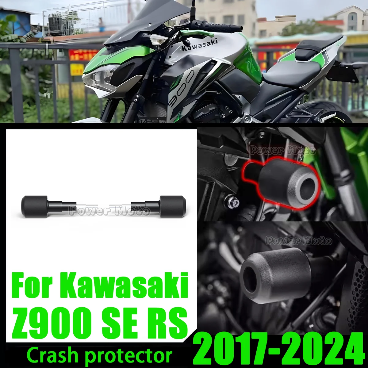 

Motorcycle frame anti-collision pad For Kawasaki Z900 Z900SE Z900RS 2017-2025 collision shaft engine stator slider protector