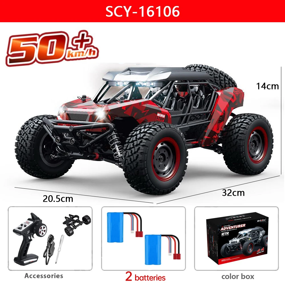 WLtoys 16106 4WD 1/16 schaal dessert trucks off-road voertuig RTR hoge snelheid RC auto 2.4Ghz