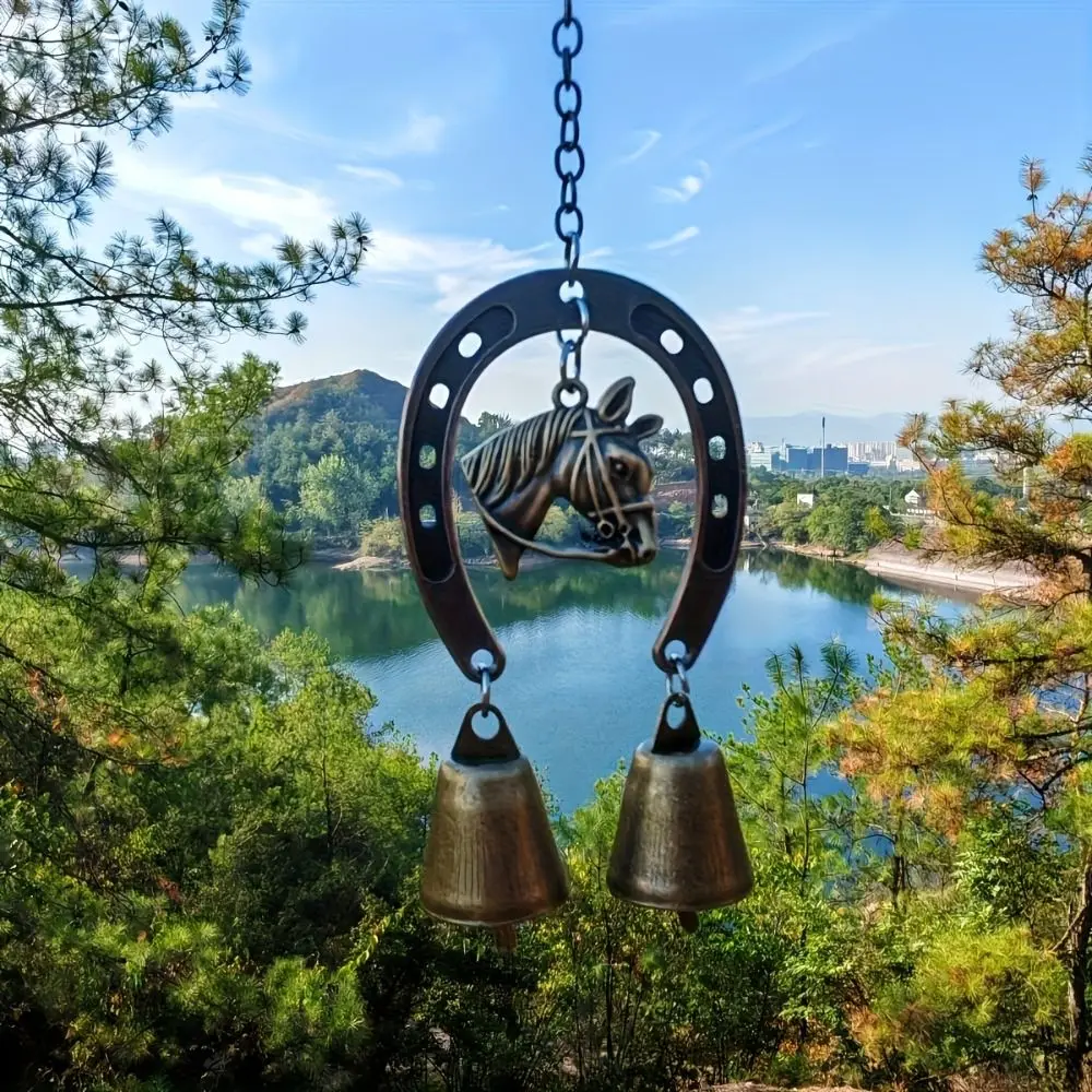 Horse-Shaped Retro Wind Chimes Vintage Creative Courtyard Hanging Ornament Soothing Audio Novelty Outdoor Wind Chimes Tree