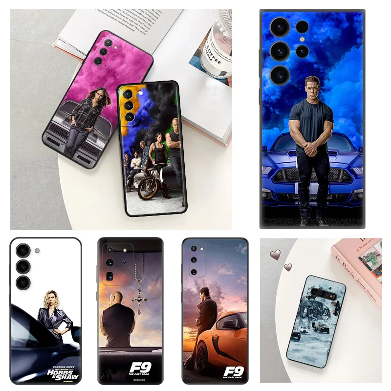 Phone Case For Samsung S24 Note20 Ultra S23 S22 S21 S20 Galaxy S10 Plus The Fast Furious Black Soft Anti-Drop Cover