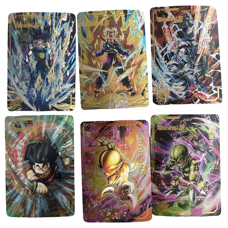 Anime Dragon Ball DIY ACG Frieza Bejita Majin Buu Torankusu Tabletop Games Laser Collection Cards Toys for boys Birthday Gift