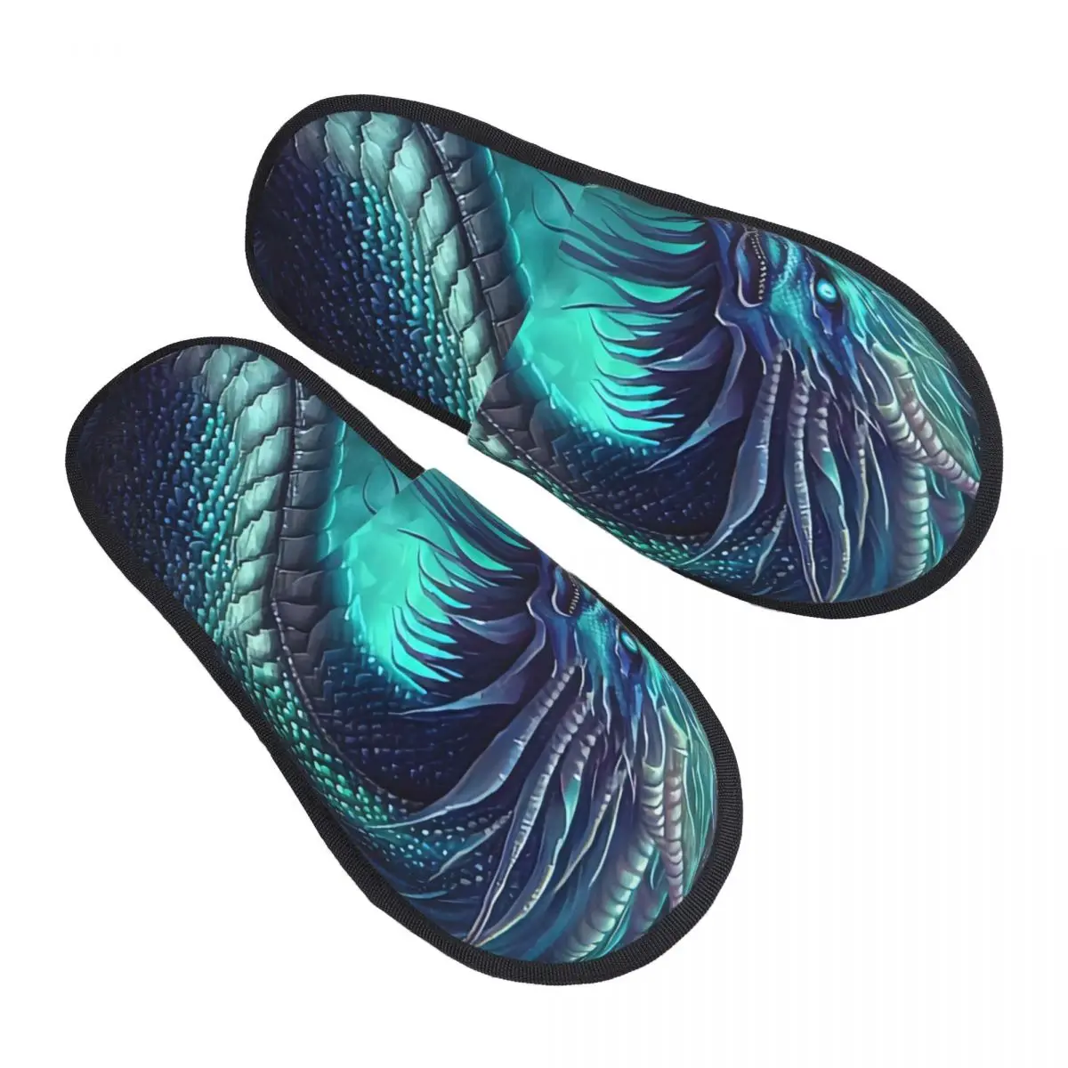 

Fur Slipper For Women Men Fashion Fluffy Winter Warm Slippers Fantasy Dragon Portrait House Shoes