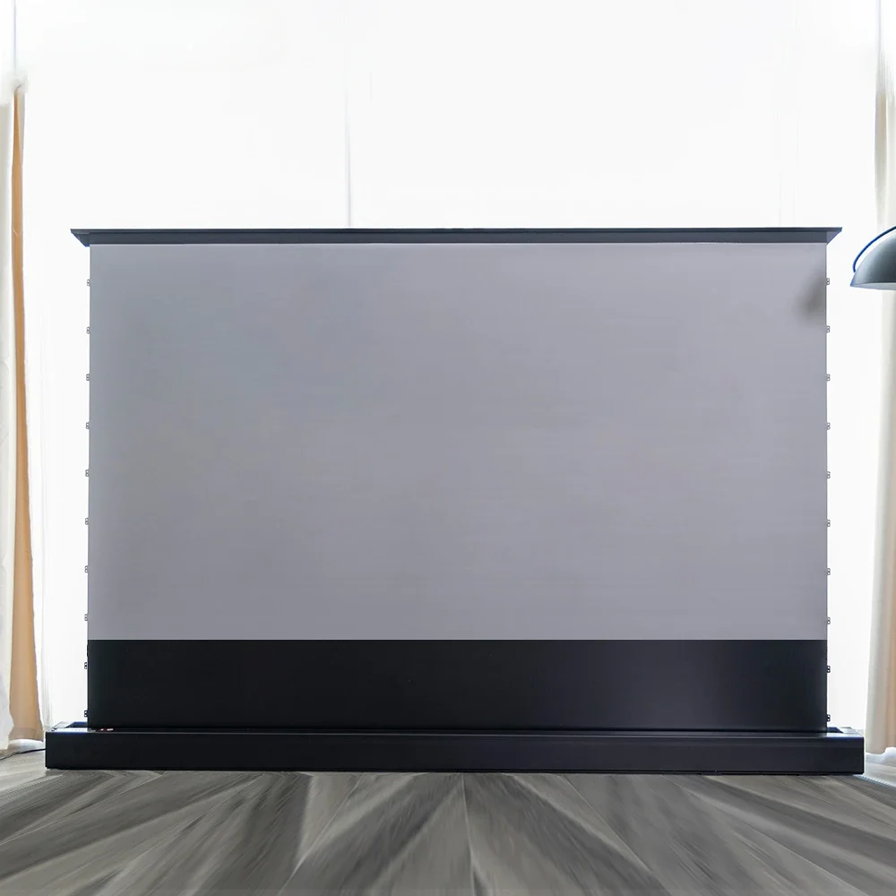 Floor up projector screen electric 16:9 130 inch ultra short throw long throw 8k high definition screen