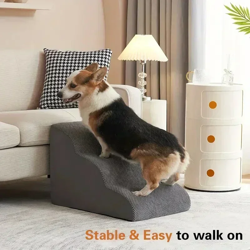 Pet Dog Ladder 3 Steps Stairs for Sofa Bed Wear resistant antiskid Cat Dog Stairs Ramp Washable Pet Supplies Puppy Ramp 5 Colors