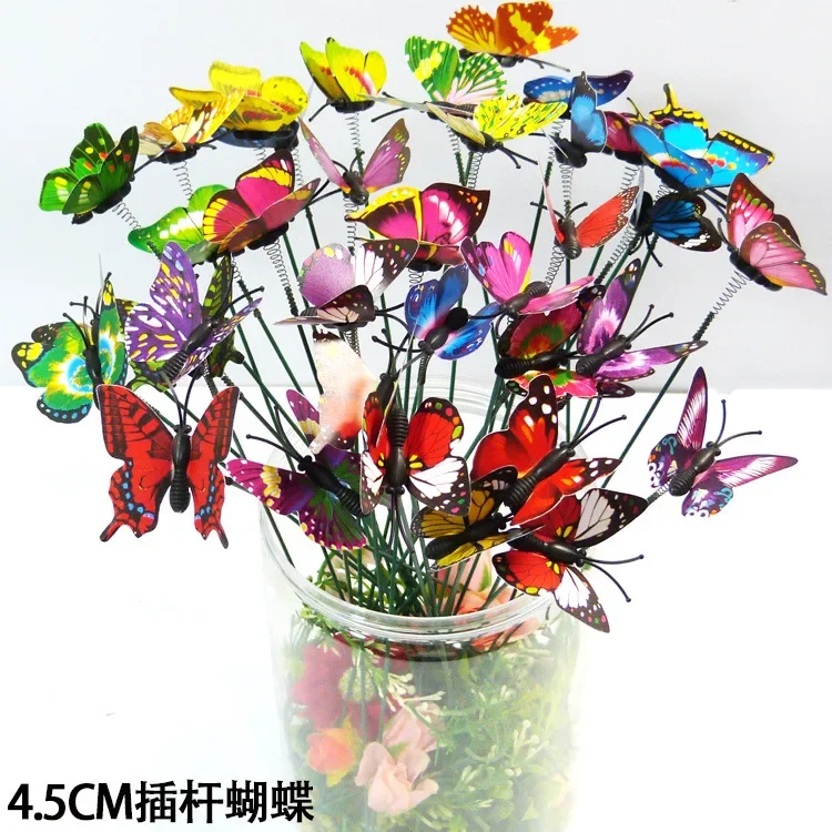3D Simulation Butterfly Stakes Colorful Whimsical Butterflies for Garden Yard Planter Flowerpot Outdoor Patio Gardening Decor