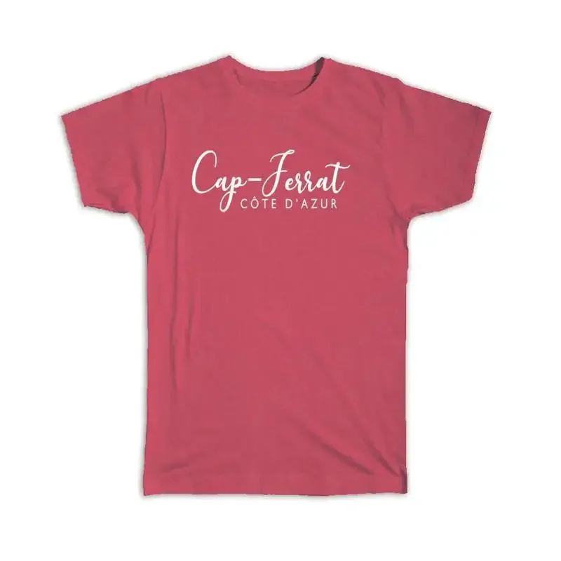 Cap Ferrat Cursive Typography Cote dAzur Tropical Beach Travel T shirt