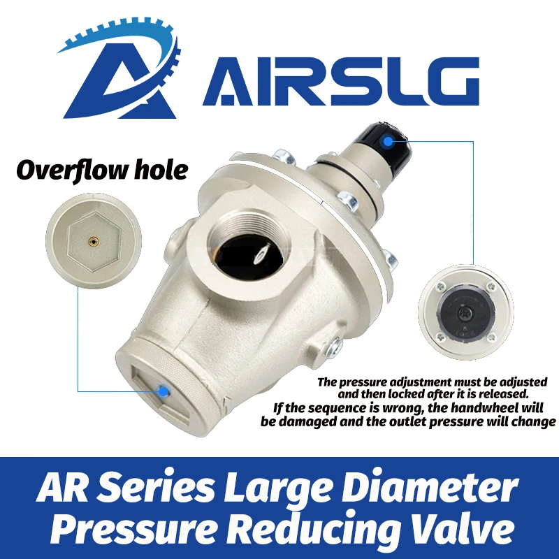 Pneumatic Dn40 / 50 large diameter large flow pressure reducing valve 825-14 835-14 air pressure regulating valve 925-20 935-14