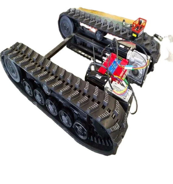 Rubber track chassis for all terrain robot agricultural machinery