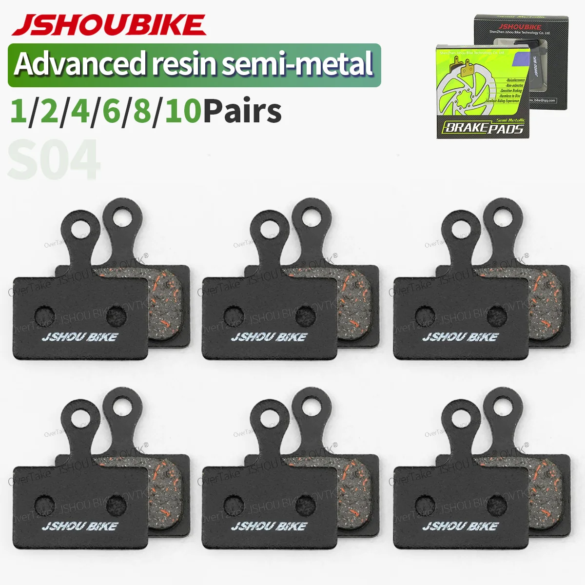 JSHOUBIKE Advanced Semi-metal Bicycle Brake Pads for SHIMANO XTR M9100 Dura Ace R9170, Ultegra R8070 RS805 RS505 RS405 BR-U5000