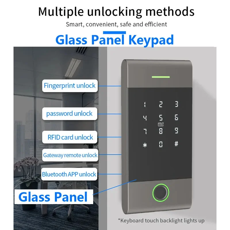 Nfc Keypad TTlock Bluetooth Access Control Device With App Function Fingerprint 13.56Mhz Rfid IP65 Waterproof Aluminum Alloy