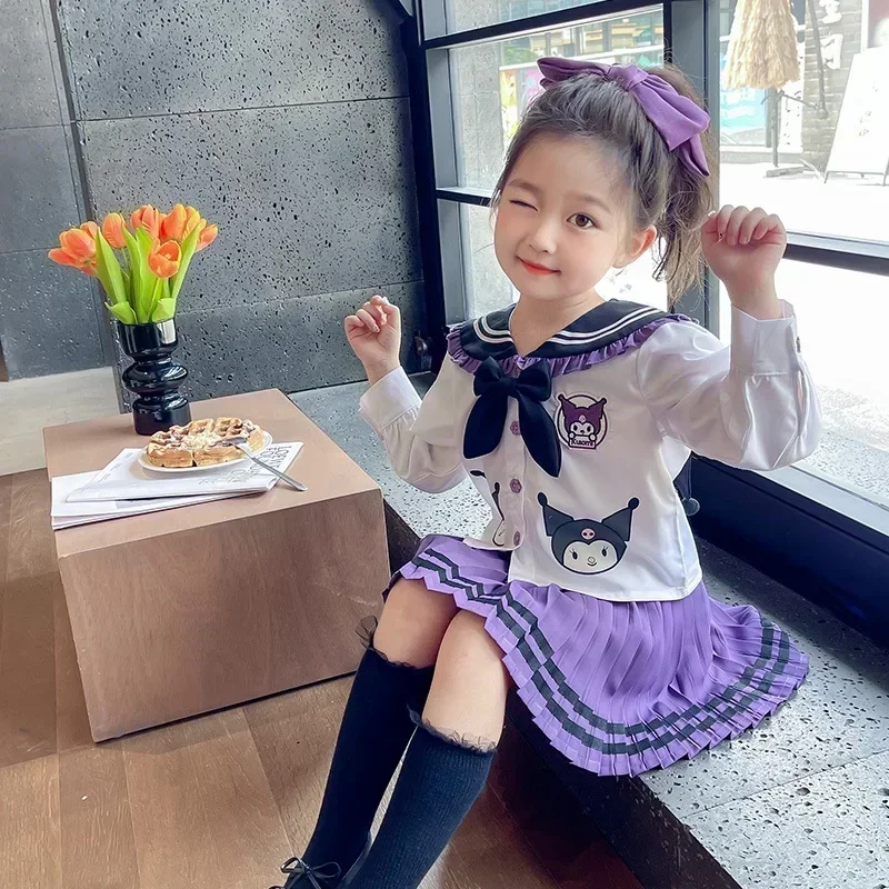 

Sanrio Kuromi Costume Children's CosPlay Academy Style Pleated Skirt Girl Princess Clothing Children's JK Uniform Birthday Gifts