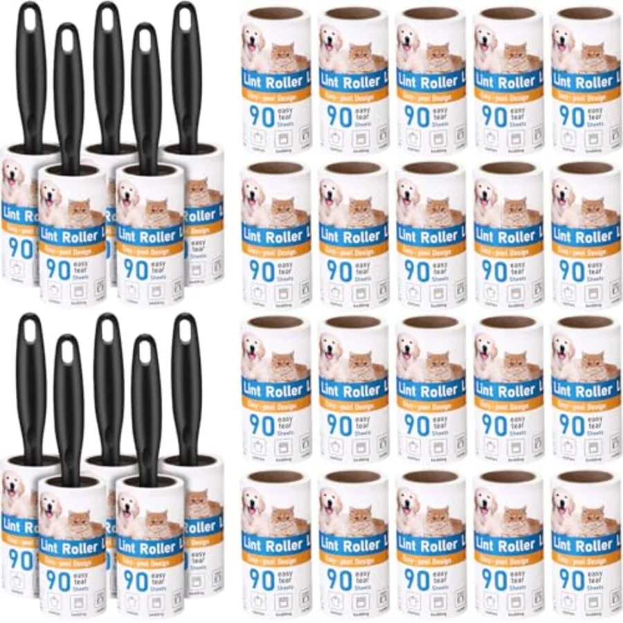 

2700 липких роликов для удаления шерсти животных, особо эффективные, портативные, с 10 ручками и 30 сменными блоками, для удаления шерсти домашних животных
