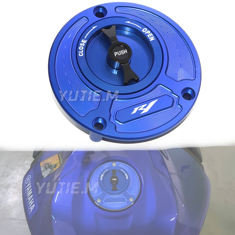 For Yamaha YZF R1M R1 R3 R15V3 R15M R15 V4 Keyless Motorcycle Fuel Gas Tank cap Cover Aluminum Accessories