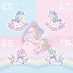 Rainbow Horse Embroidery Sticker Iron On Patches Naszywki Na Ubrania Parches Bordados Patch On Clothing Coudre Paste Directly