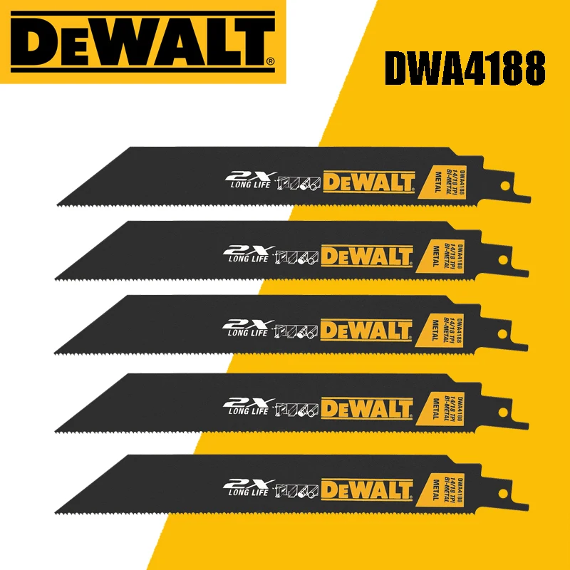 

DEWALT DWA4188 Reciprocating Saw Blade 1" W 8" L 14/18 TPI Bar Shaped Quick Cutting Reciprocating Saw Saw Blade