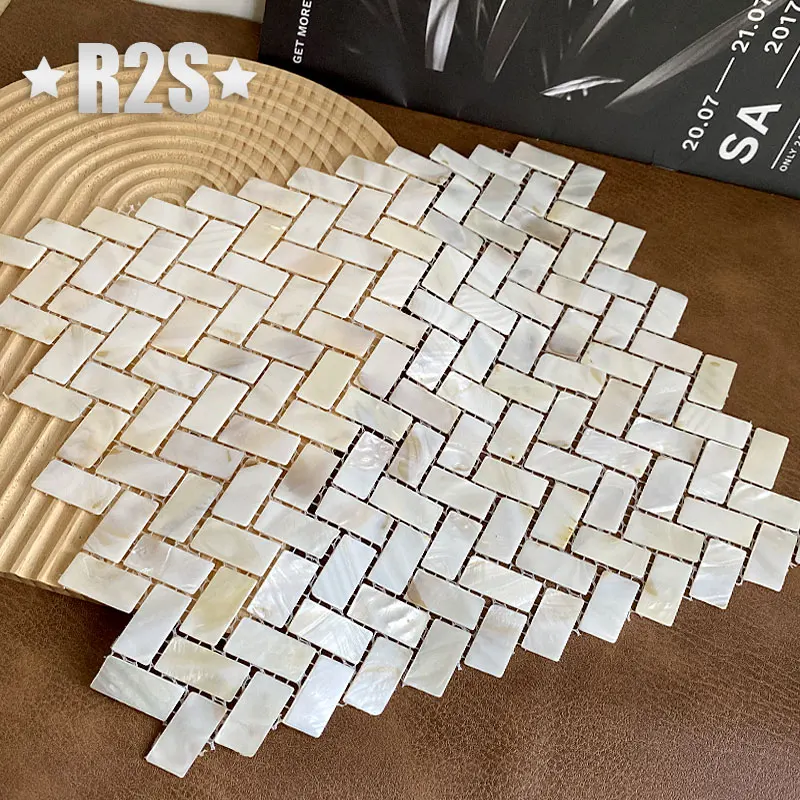 Shell Mosaic Tile Natural White Mother of Pearl Wall Backsplash Bathroom Tiles MOP191 sheet