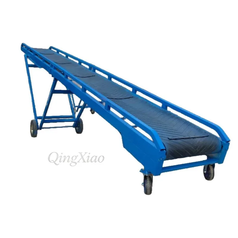 Folding Conveyor Belt Anti Slip Loading Unloading Truck Lift Portable Warehouse Assembly Line For Bulk Grain Particle Material
