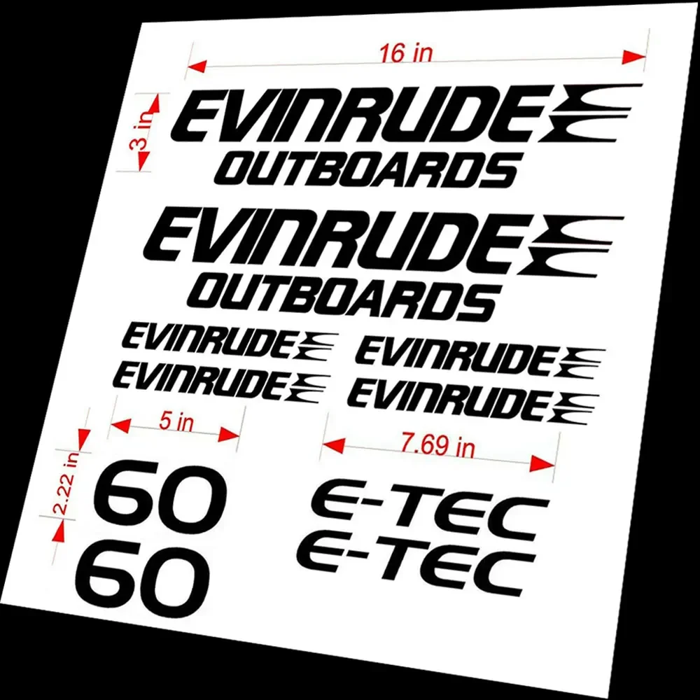 

НАБОР ДЛЯ EVINRUDE OUTBOARD E-TEC 60, НАКЛЕЙКИ ДВИГАТЕЛЯ, КРЫШКИ