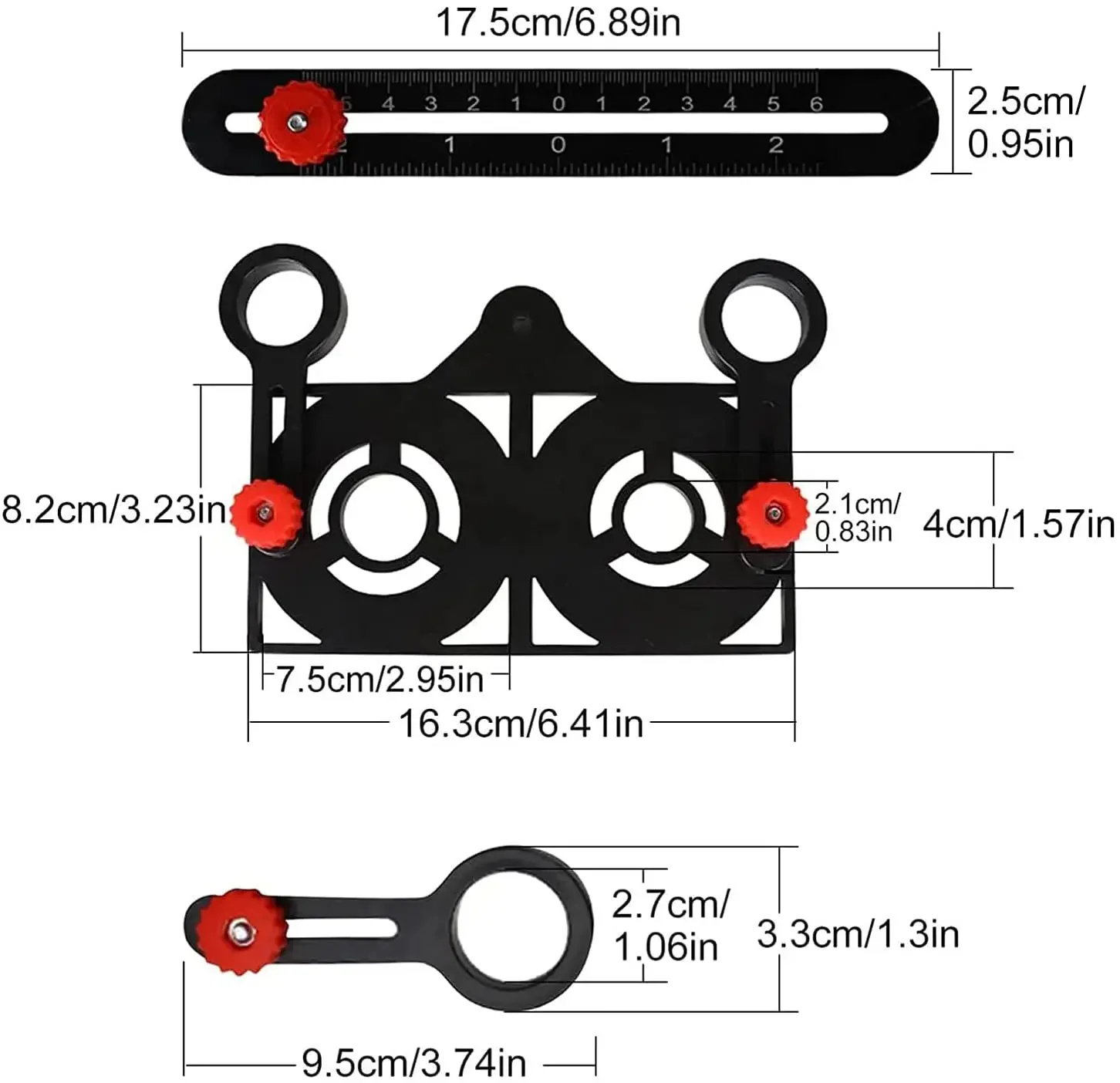 Aluminium Alloy 6 Fold Angle Finder Ruler Measurements Tile Hole Locator Adjustable Multi Angle Template Tools