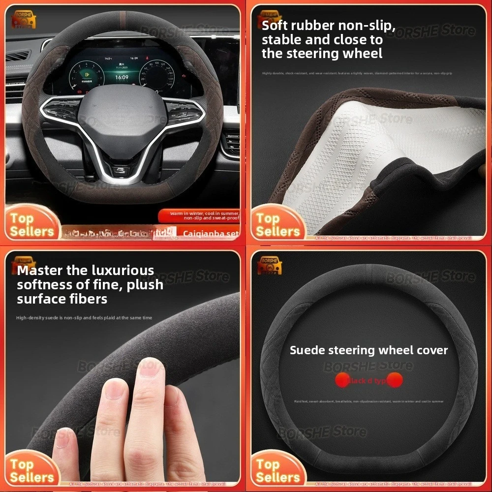 

2026 Faux Fur Steering Wheel Cover Suitable for Volkswagen Lamando 2014 2015 2016 2017 2018 2019 Car Accessory Winter Warm Grip