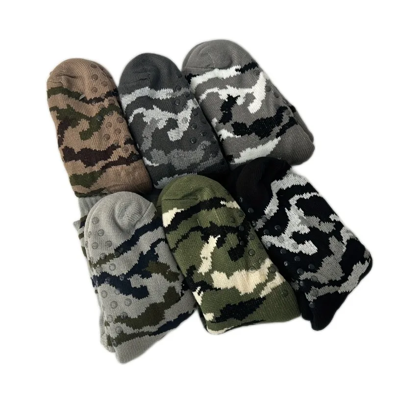 Winter Socks Mens Thermal Leopard Warm Short Plus Velvet Soft Non Slip Fluffy Floor Fuzzy Sock Male Camouflage Gift 2023 New In