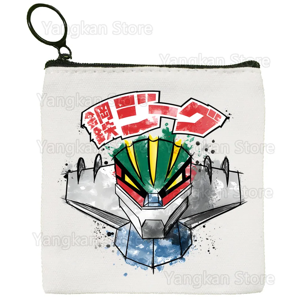 Kotetsu Jeeg Robot Anime Mechas 02 Steel Jeeg Robot Canvas Coin Purse Small Square Key Storage Card Cartoon Coin Bag