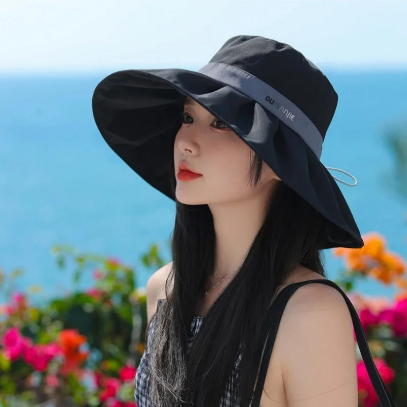 

Cloud Feeling Velvet Vinyl Large-brimmed Fisherman's Hat Women Korean Casual Outdoor Sunscreen Sun Hat