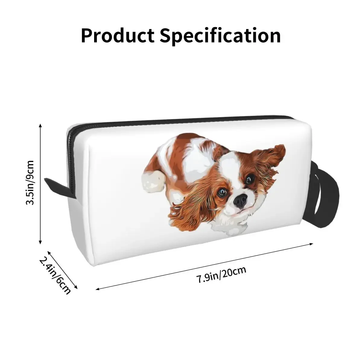 Cavalier King Charles Spaniel - Blenheim Makeup Bag Cosmetic Organizer Toiletry Cosmetic Bag for Women Beauty Travel Pencil Case