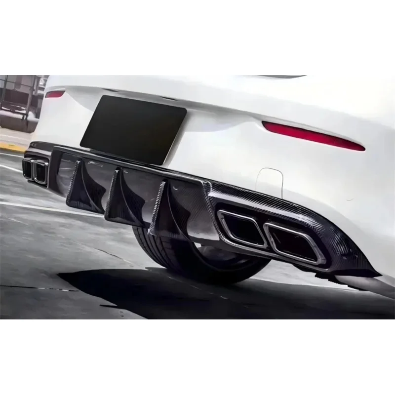 

Real Carbon Fiber Rear Bumper Lip Diffuser Spoiler Body Kit Fit C Class C63 W205 Car Exterior Modification Accessories