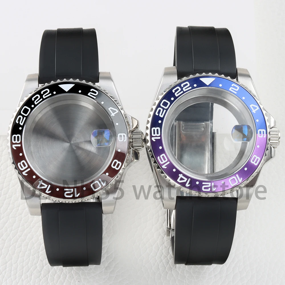 

Sapphire 40mm NH35 Case Stainless Steel Rubber Bracelet for GMT Submariner NH34 NH35 NH36 NH38 Movement 28.5mm Dial Waterproof