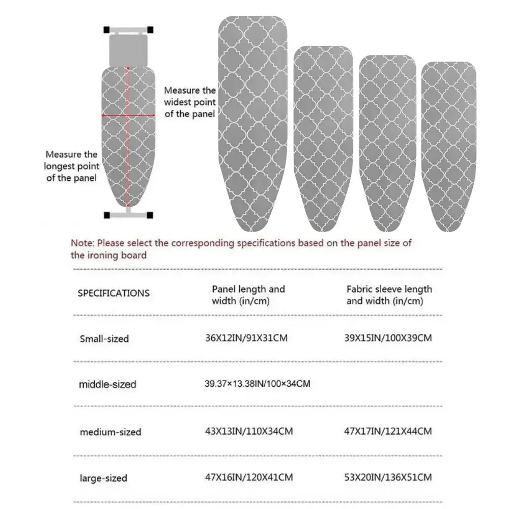 Copertura per asse da stiro con bordo elastico resistente alle macchie con imbottitura spessa in ferro scudo termico copertura da stiro per tavolo
