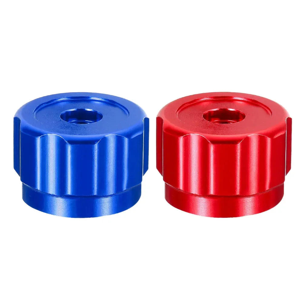Imagem -06 - Condicionado Manutenção Essencial Liga de Alumínio Punho de Roda Redonda Manifold Gauges Knob Vermelho e Azul ar