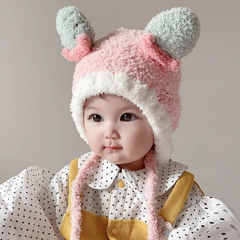

Lovely Fleece Fruit Ear Hat Plush Winter Baby Beanie Cap Soft Thick Ear Protection Hat Boys Girls