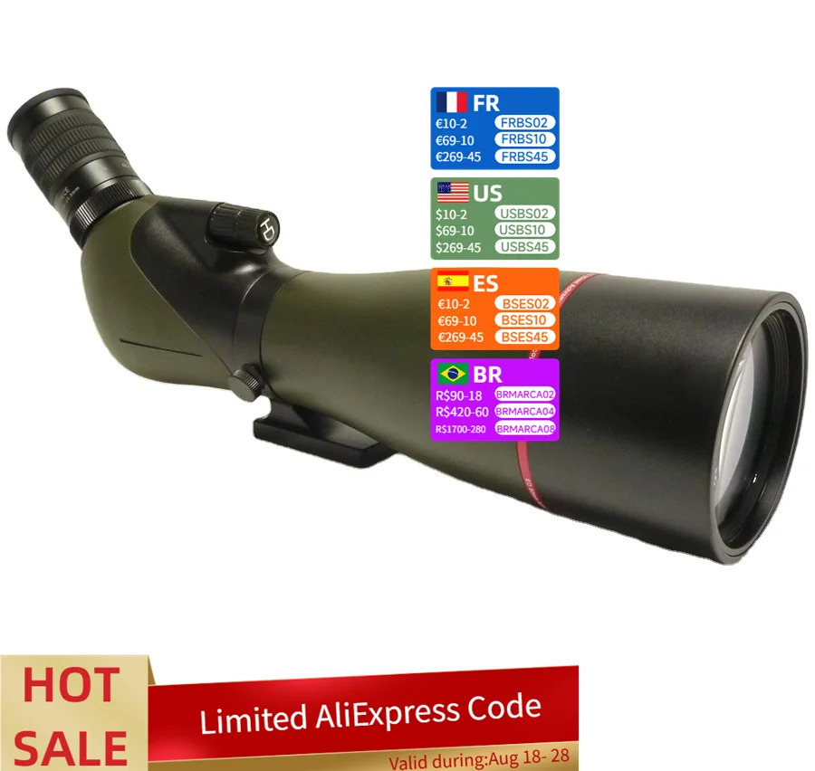

20-60x80 ED Lens Aluminum Spotting Scope +tripod