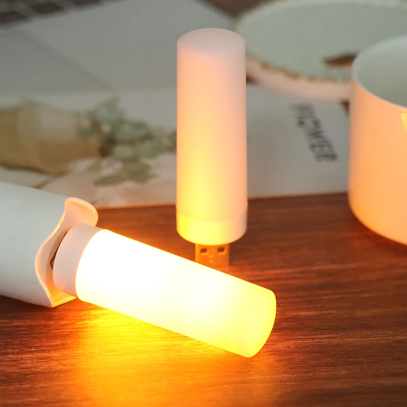 

USB Atmosphere LED Flame Flashing Candle Lights Book Lamp For Power Bank Camping Lighting Cigarette Effect Light