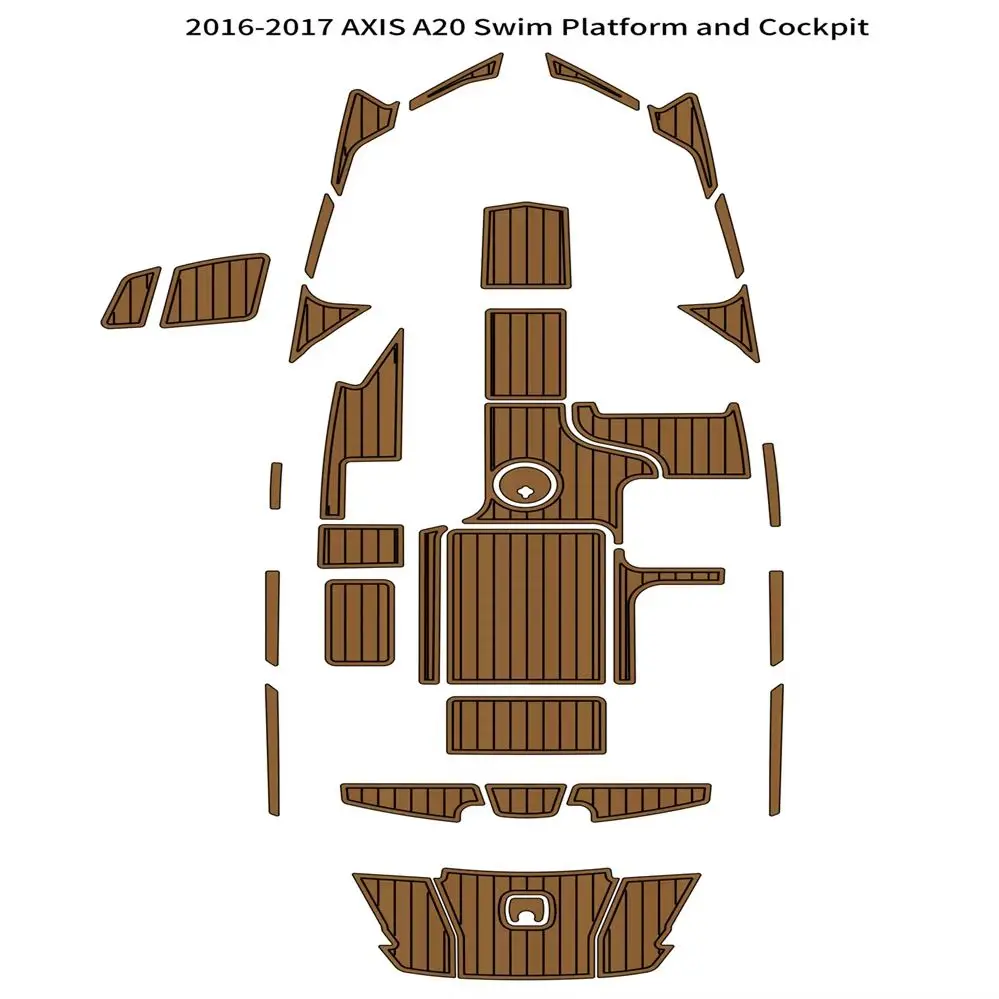 

2016-2017 AXIS A20 Swim Platform Cockpit Pad Boat EVA Foam Faux Teak Deck Floor Mat SeaDek MarineMat Style Self Adhesive bz15